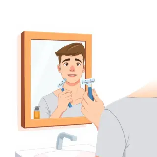 رسم توضيحي لكلمة shave