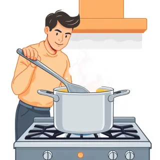 رسم توضيحي لكلمة stir