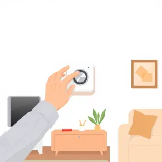 رسم توضيحي لكلمة thermostat