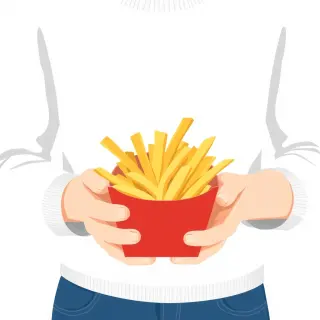 رسم توضيحي لكلمة French fries