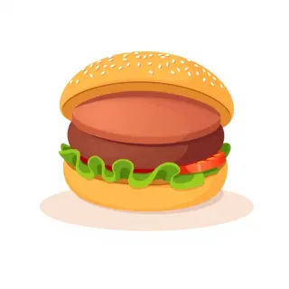 رسم توضيحي لكلمة hamburger