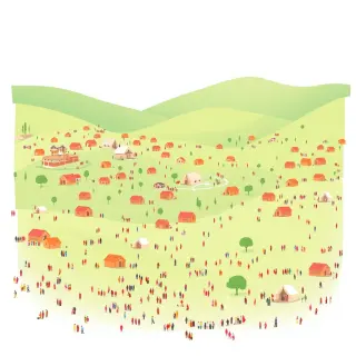 رسم توضيحي لكلمة populate