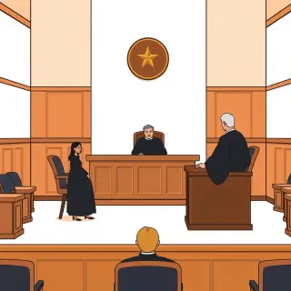 رسم توضيحي لكلمة judge