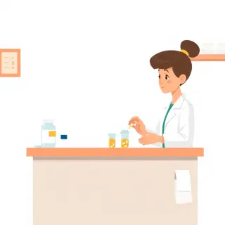 رسم توضيحي لكلمة pharmacist