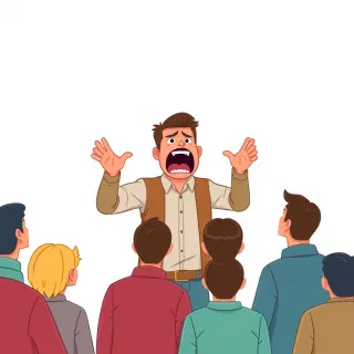 رسم توضيحي لكلمة shout