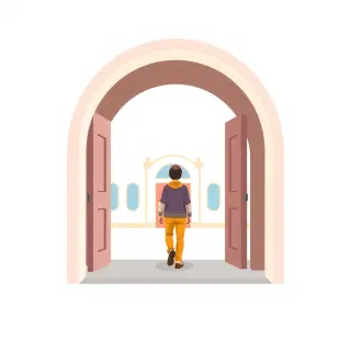 رسم توضيحي لكلمة entrance