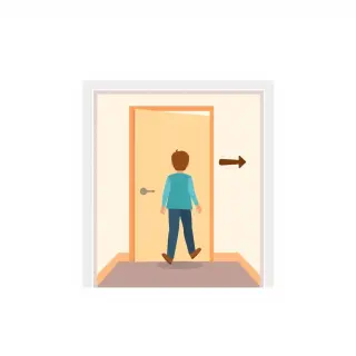 رسم توضيحي لكلمة exit