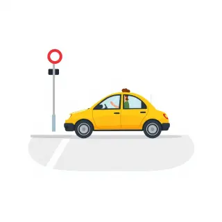 رسم توضيحي لكلمة taxi