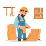 رسم توضيحي لكلمة carpenter