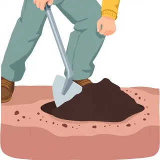 رسم توضيحي لكلمة shovel
