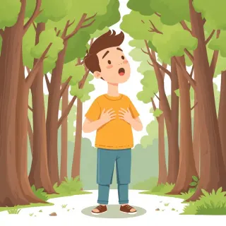رسم توضيحي لكلمة inhale
