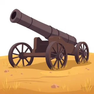 رسم توضيحي لكلمة artillery