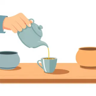 رسم توضيحي لكلمة pour