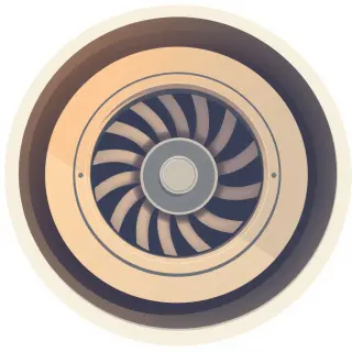رسم توضيحي لكلمة turbine
