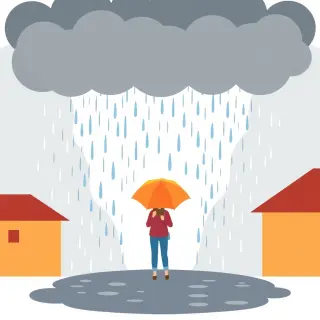 رسم توضيحي لكلمة precipitation