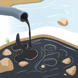 رسم توضيحي لكلمة pollute
