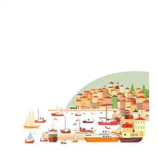 رسم توضيحي لكلمة seaport