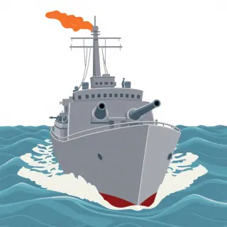 رسم توضيحي لكلمة warship