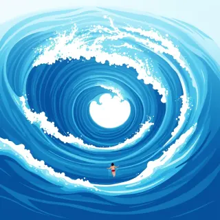 رسم توضيحي لكلمة wave