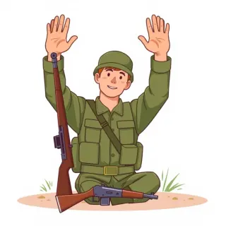 رسم توضيحي لكلمة surrender