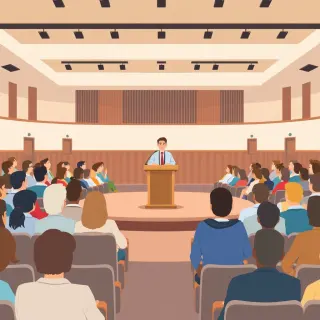 رسم توضيحي لكلمة lecture