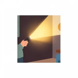 رسم توضيحي لكلمة flashlight