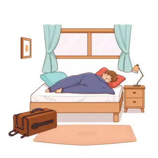 رسم توضيحي لكلمة stay over