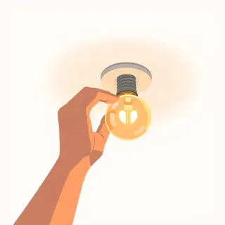 رسم توضيحي لكلمة light bulb