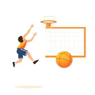 رسم توضيحي لكلمة basketball