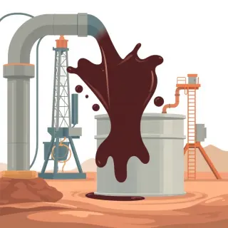 رسم توضيحي لكلمة petroleum