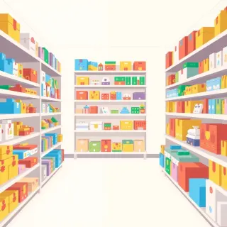 رسم توضيحي لكلمة merchandise