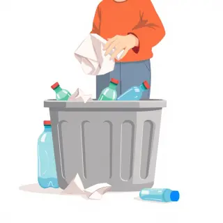 رسم توضيحي لكلمة trash