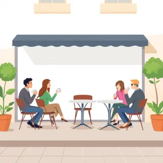 رسم توضيحي لكلمة cafe