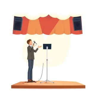 رسم توضيحي لكلمة microphone