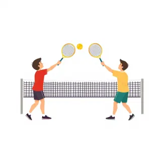 رسم توضيحي لكلمة tennis