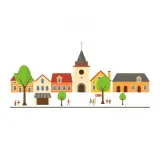 رسم توضيحي لكلمة town