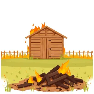 رسم توضيحي لكلمة burn down
