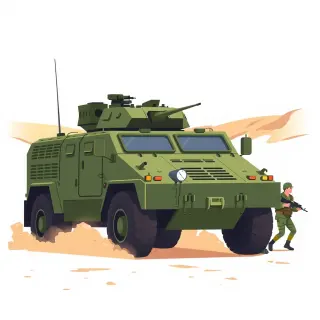 رسم توضيحي لكلمة military