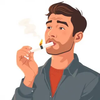 رسم توضيحي لكلمة smoke