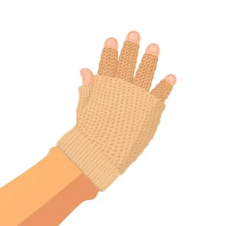 رسم توضيحي لكلمة gloves