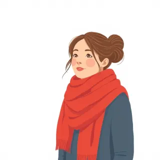 رسم توضيحي لكلمة scarf