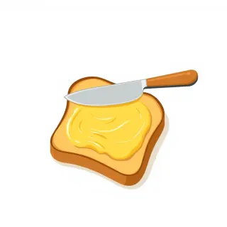 رسم توضيحي لكلمة butter