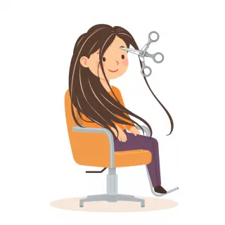 رسم توضيحي لكلمة hair