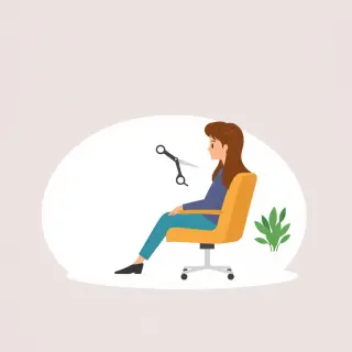 رسم توضيحي لكلمة haircut