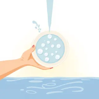 رسم توضيحي لكلمة rinse