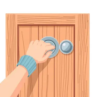 رسم توضيحي لكلمة doorknob