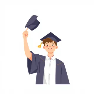 رسم توضيحي لكلمة graduate
