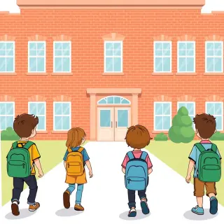 رسم توضيحي لكلمة school