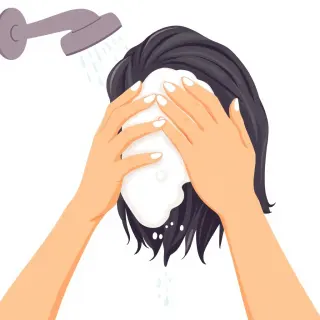 رسم توضيحي لكلمة shampoo