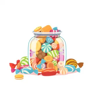 رسم توضيحي لكلمة candy